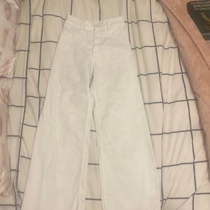 white zara straight marine jeans